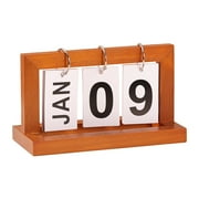 Hot Sale! Iheaun Modern Simple Wooden Calendar Flip Page Hanging Perpetual Calendar Bedroom Desk Ornament Decoration Desk Calendar Calendar
